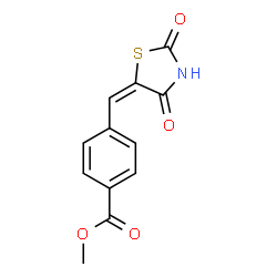 ChemSpider 2D Image | Methyl 4-[(E)-(2,4-dioxo-1,3-thiazolidin-5-ylidene)methyl]benzoate | C12H9NO4S
