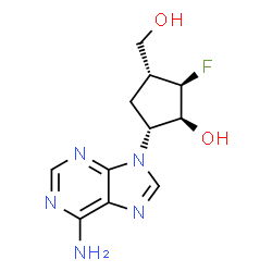 ChemSpider 2D Image | (1S,2R,3R,5R)-5-(6-Amino-9H-purin-9-yl)-2-fluoro-3-(hydroxymethyl)cyclopentanol | C11H14FN5O2