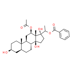 ChemSpider 2D Image | (3beta,5alpha,12beta,14beta)-12-Acetoxy-3,14,17-trihydroxypregnan-20-yl benzoate | C30H42O7