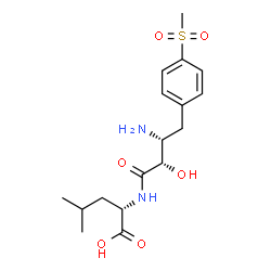 ChemSpider 2D Image | N-{(2S,3R)-3-Amino-2-hydroxy-4-[4-(methylsulfonyl)phenyl]butanoyl}-L-leucine | C17H26N2O6S