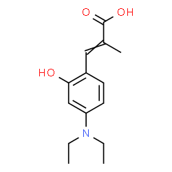 ChemSpider 2D Image | 3-[4-(Diethylamino)-2-hydroxyphenyl]-2-methylacrylic acid | C14H19NO3