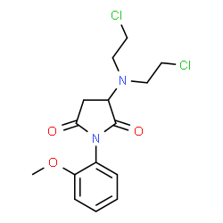 ChemSpider 2D Image | 3-[Bis(2-chloroethyl)amino]-1-(2-methoxyphenyl)-2,5-pyrrolidinedione | C15H18Cl2N2O3