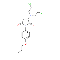 ChemSpider 2D Image | 3-[Bis(2-chloroethyl)amino]-1-(4-butoxyphenyl)-2,5-pyrrolidinedione | C18H24Cl2N2O3