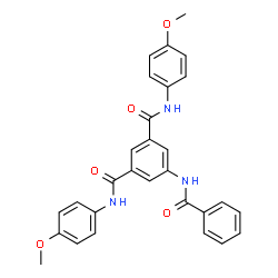 ChemSpider 2D Image | 5-(Benzoylamino)-N,N'-bis(4-methoxyphenyl)isophthalamide | C29H25N3O5