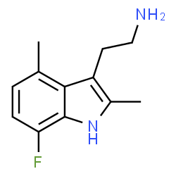 ChemSpider 2D Image | 2-(7-Fluoro-2,4-dimethyl-1H-indol-3-yl)ethanamine | C12H15FN2