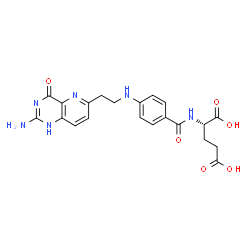 ChemSpider 2D Image | N-(4-{[2-(2-Amino-4-oxo-1,4-dihydropyrido[3,2-d]pyrimidin-6-yl)ethyl]amino}benzoyl)-L-glutamic acid | C21H22N6O6