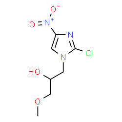 ChemSpider 2D Image | 1-(2-Hydroxy-3-methyoxypropyl)-2-chloro-4-nitroimidazole | C7H10ClN3O4