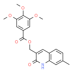 ChemSpider 2D Image | (7-Methyl-2-oxo-1,2-dihydro-3-quinolinyl)methyl 3,4,5-trimethoxybenzoate | C21H21NO6