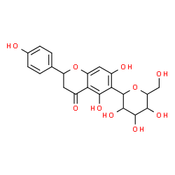 ChemSpider 2D Image | 1,5-Anhydro-1-[5,7-dihydroxy-2-(4-hydroxyphenyl)-4-oxo-3,4-dihydro-2H-chromen-6-yl]hexitol | C21H22O10