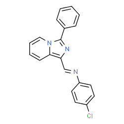 ChemSpider 2D Image | 4-Chloro-N-[(E)-(3-phenylimidazo[1,5-a]pyridin-1-yl)methylene]aniline | C20H14ClN3