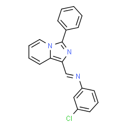 ChemSpider 2D Image | 3-Chloro-N-[(E)-(3-phenylimidazo[1,5-a]pyridin-1-yl)methylene]aniline | C20H14ClN3