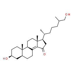 ChemSpider 2D Image | (3beta,5alpha)-3,26-Dihydroxycholest-8(14)-en-15-one | C27H44O3