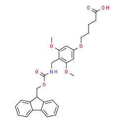 ChemSpider 2D Image | 5-[4-({[(9H-Fluoren-9-ylmethoxy)carbonyl]amino}methyl)-3,5-dimethoxyphenoxy]pentanoic acid | C29H31NO7