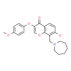 ChemSpider 2D Image | 8-(1-Azepanylmethyl)-3-(4-methoxyphenoxy)-4-oxo-4H-chromen-7-olate | C23H24NO5