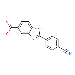 ChemSpider 2D Image | 2-(4-Cyanophenyl)benzimidazole-6-carboxylic acid | C15H9N3O2