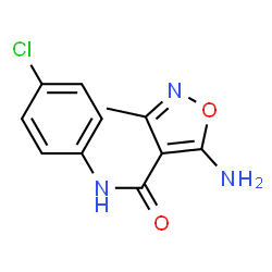 ChemSpider 2D Image | 5-Amino-N-(4-chlorophenyl)-3-methyl-1,2-oxazole-4-carboxamide | C11H10ClN3O2