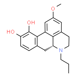 ChemSpider 2D Image | (6aR)-2-Methoxy-6-propyl-5,6,6a,7-tetrahydro-4H-dibenzo[de,g]quinoline-10,11-diol | C20H23NO3