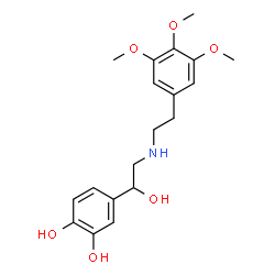 ChemSpider 2D Image | 4-(1-Hydroxy-2-((2-(3,4,5-trimethoxyphenyl)ethyl)amino)ethyl)-1,2-benzenediol | C19H25NO6