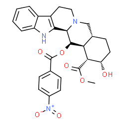 ChemSpider 2D Image | Methyl (14beta,16alpha,17alpha)-17-hydroxy-14-[(4-nitrobenzoyl)oxy]yohimban-16-carboxylate | C28H29N3O7