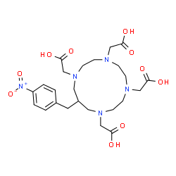 ChemSpider 2D Image | 2,2',2'',2'''-[12-(4-Nitrobenzyl)-1,4,7,10-tetraazacyclotridecane-1,4,7,10-tetrayl]tetraacetic acid | C24H35N5O10