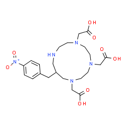 ChemSpider 2D Image | 2,2',2''-[12-(4-Nitrobenzyl)-1,4,7,10-tetraazacyclotridecane-1,4,7-triyl]triacetic acid | C22H33N5O8