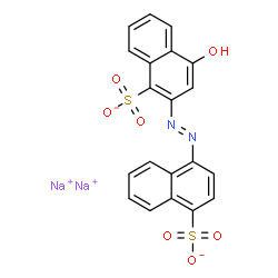 ChemSpider 2D Image | Disodium 4-hydroxy-2-[(E)-(4-sulfonato-1-naphthyl)diazenyl]-1-naphthalenesulfonate | C20H12N2Na2O7S2