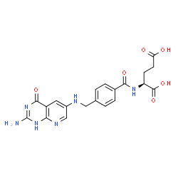 ChemSpider 2D Image | N-(4-{[(2-Amino-4-oxo-1,4-dihydropyrido[2,3-d]pyrimidin-6-yl)amino]methyl}benzoyl)-L-glutamic acid | C20H20N6O6