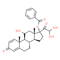 ChemSpider 2D Image | 11,21,21-Trihydroxy-3,20-dioxopregna-1,4-dien-17-yl benzoate | C28H32O7