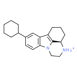 ChemSpider 2D Image | (3aR)-8-Cyclohexyl-2,3,3a,4,5,6-hexahydro-1H-pyrazino[3,2,1-jk]carbazol-3-ium | C20H27N2