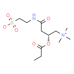 ChemSpider 2D Image | 2-{[(3R)-3-(Propionyloxy)-4-(trimethylammonio)butanoyl]amino}ethanesulfonate | C12H24N2O6S