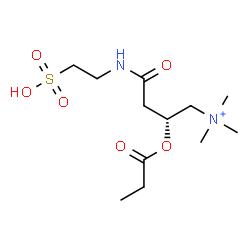 ChemSpider 2D Image | (2R)-N,N,N-Trimethyl-4-oxo-2-(propionyloxy)-4-[(2-sulfoethyl)amino]-1-butanaminium | C12H25N2O6S