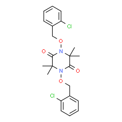 ChemSpider 2D Image | 1,4-Bis[(2-chlorobenzyl)oxy]-3,3,6,6-tetramethyl-2,5-piperazinedione | C22H24Cl2N2O4