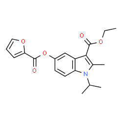 ChemSpider 2D Image | Ethyl 5-(2-furoyloxy)-1-isopropyl-2-methyl-1H-indole-3-carboxylate | C20H21NO5