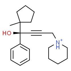 ChemSpider 2D Image | 1-[(4R)-4-Hydroxy-4-(1-methylcyclopentyl)-4-phenyl-2-butyn-1-yl]piperidinium | C21H30NO