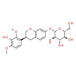 ChemSpider 2D Image | (3S)-3-(3-Hydroxy-2,4-dimethoxyphenyl)-3,4-dihydro-2H-chromen-7-yl beta-D-glucopyranoside | C23H28O10