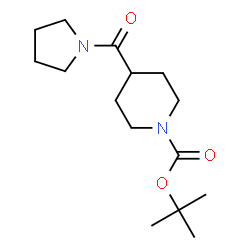 ChemSpider 2D Image | 1-BOC-4-(pyrrolidinocarbonyl)piperidine | C15H26N2O3
