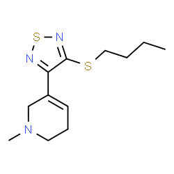ChemSpider 2D Image | Pyridine, 3-(4-(butylthio)-1,2,5-thiadiazol-3-yl)-1,2,5,6-tetrahydro-1-methyl- | C12H19N3S2