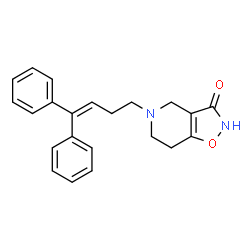 ChemSpider 2D Image | 5-(4,4-Diphenyl-3-buten-1-yl)-4,5,6,7-tetrahydro[1,2]oxazolo[4,5-c]pyridin-3(2H)-one | C22H22N2O2