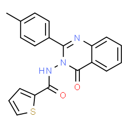 ChemSpider 2D Image | N-[2-(4-Methylphenyl)-4-oxo-3(4H)-quinazolinyl]-2-thiophenecarboxamide | C20H15N3O2S