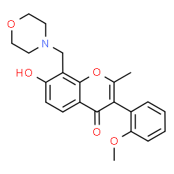 ChemSpider 2D Image | 7-Hydroxy-3-(2-methoxyphenyl)-2-methyl-8-(4-morpholinylmethyl)-4H-chromen-4-one | C22H23NO5