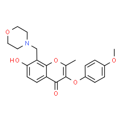ChemSpider 2D Image | 7-Hydroxy-3-(4-methoxy-phenoxy)-2-methyl-8-morpholin-4-ylmethyl-chromen-4-one | C22H23NO6