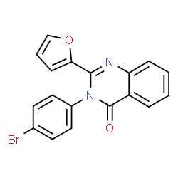 ChemSpider 2D Image | 3-(4-Bromophenyl)-2-(2-furyl)-4(3H)-quinazolinone | C18H11BrN2O2