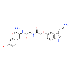 ChemSpider 2D Image | N-({[3-(2-Aminoethyl)-1H-indol-5-yl]oxy}acetyl)glycyl-L-tyrosinamide | C23H27N5O5