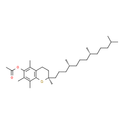 ChemSpider 2D Image | (2R)-2,5,7,8-Tetramethyl-2-[(4R,8R)-4,8,12-trimethyltridecyl]-3,4-dihydro-2H-thiochromen-6-yl acetate | C31H52O2S