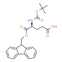 ChemSpider 2D Image | (4S)-5-(9H-Fluoren-9-ylmethoxy)-4-({[(2-methyl-2-propanyl)oxy]carbonyl}amino)-5-oxopentanoic acid | C24H27NO6
