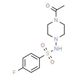 ChemSpider 2D Image | N-(4-Acetyl-1-piperazinyl)-4-fluorobenzenesulfonamide | C12H16FN3O3S