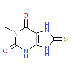 ChemSpider 2D Image | 1-methyl-8-sulfanyl-3,9-dihydro-1H-purine-2,6-dione | C6H6N4O2S