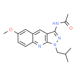ChemSpider 2D Image | N-(1-Isobutyl-6-methoxy-1H-pyrazolo[3,4-b]quinolin-3-yl)acetamide | C17H20N4O2