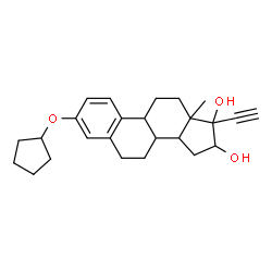 ChemSpider 2D Image | 3-(Cyclopentyloxy)-19-norpregna-1,3,5(10)-trien-20-yne-16,17-diol | C25H32O3