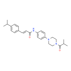ChemSpider 2D Image | (2E)-N-[4-(4-Isobutyryl-1-piperazinyl)phenyl]-3-(4-isopropylphenyl)acrylamide | C26H33N3O2
